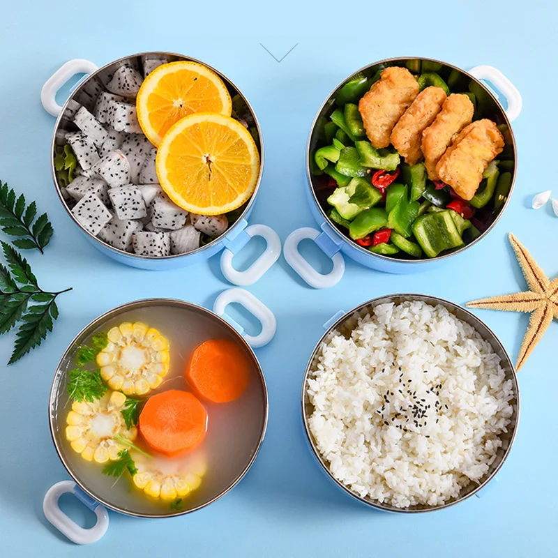 2-4 все слои герметичные Bento Box детская большая, из нержавеющей стали контейнер для еды портативный для пикника мультфильм японский контейнер для завтрака термос