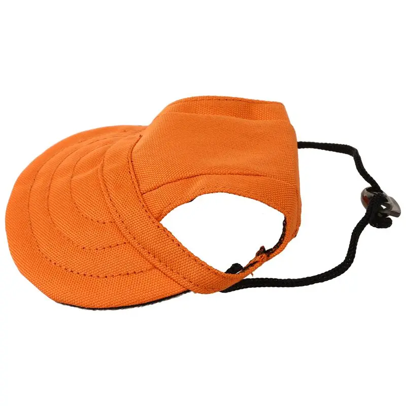 Шапочка для домашних собак Pet Dog Oxford Fabric Hat спортивная бейсболка с отверстиями для ушей для маленьких собак-Размер S(оранжевый