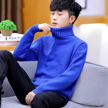 

2020 Men's Cool Turtleneck Sweater Youth Autumn and Winter Trendy and Casual Base Sweater