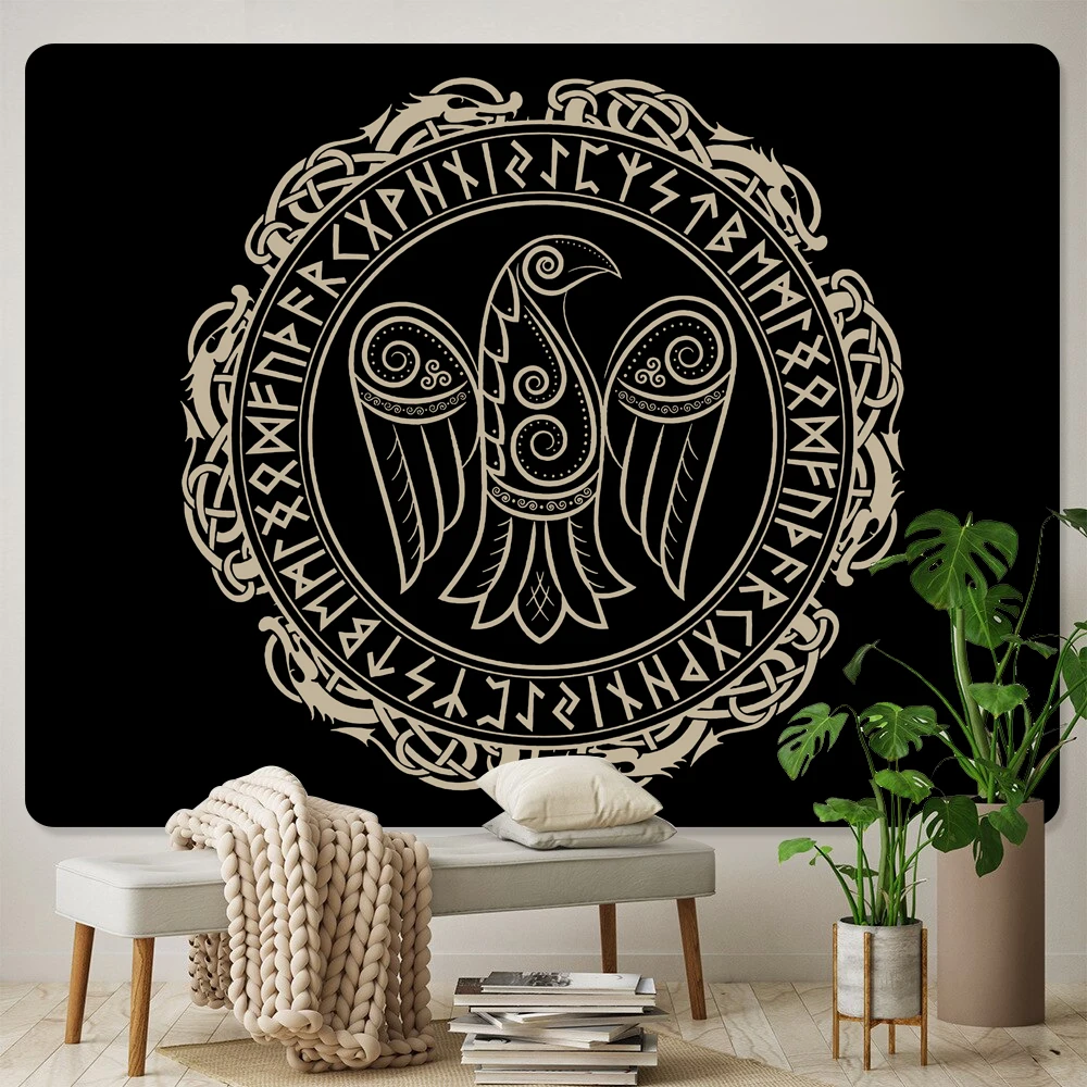 Viking spiritual energy meditation talisman home decoration tapestry witchcraft tapestry Hippie Bohemian decoration yoga mat