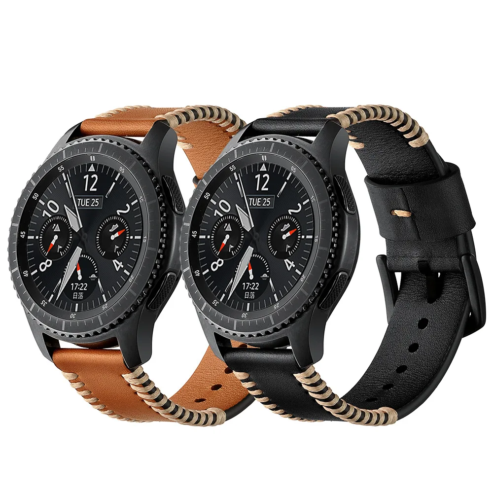 22 мм 20 мм pulsera совместимый для samsung Galaxy Watch 46 мм ремешок кожаный ремешок для Galaxy Watch active 2 40 мм 44 мм браслет на запястье
