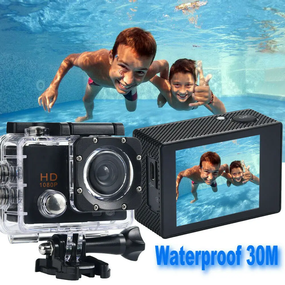 Black Motor Bike Motor Cycle Action Helmet Sports Camera DV Cam HD 1080P
