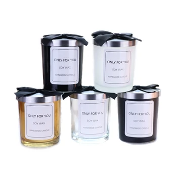 

DIY Candle Cup Manual Candle Wax Cup Glass Candle Holder Container with Bowknot Homemade Candle Making Supplies Souvenir Gifts