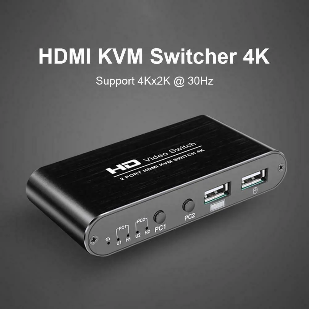 2 порта KVM 4K Профессиональный разветвитель видео для обмена монитором HDMI коммутатор мультимедийная клавиатура мышь мини мыши