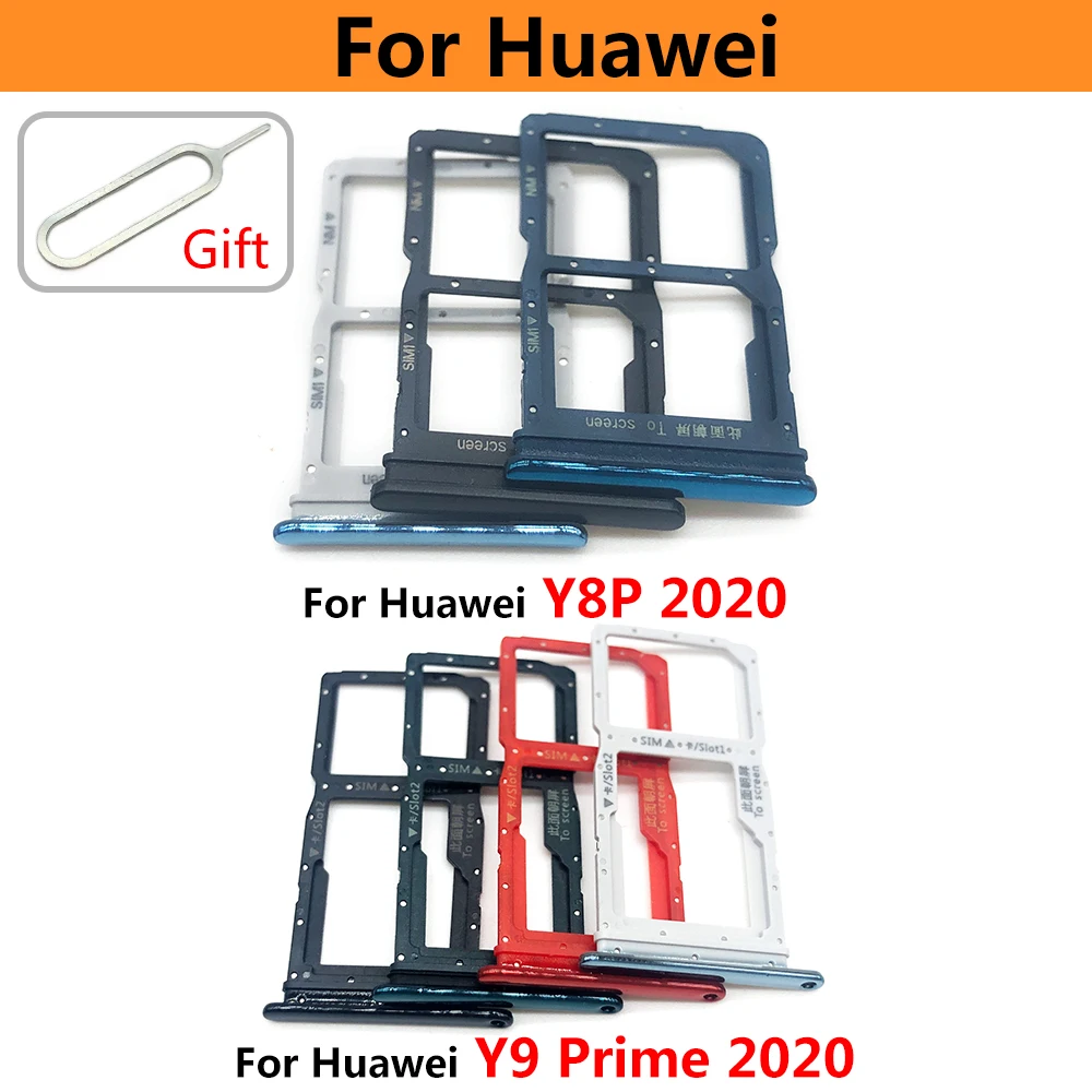 10개, 화웨이 Y6 Y7P Y8P 2020 Y9 Y7 Y6 Y5 프라임 Y7 Pro 2017 2018 2019 SIM 카드 슬롯 카드 트레이 칩 홀더 어댑터 부품 (신품)