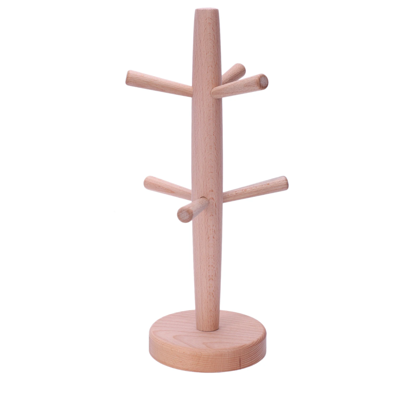 

1x Tree Shape Wood Coffee Tea Cup Storage Holder Stand Home Kitchen Mug Hanging Display Rack Drinkware Shelf With 6 Hooks