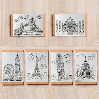 

1Pcs 29cm A4 World Famous Building London Paris DIY Layering Stencils Painting Scrapbook Coloring Embossing Album Decor Template