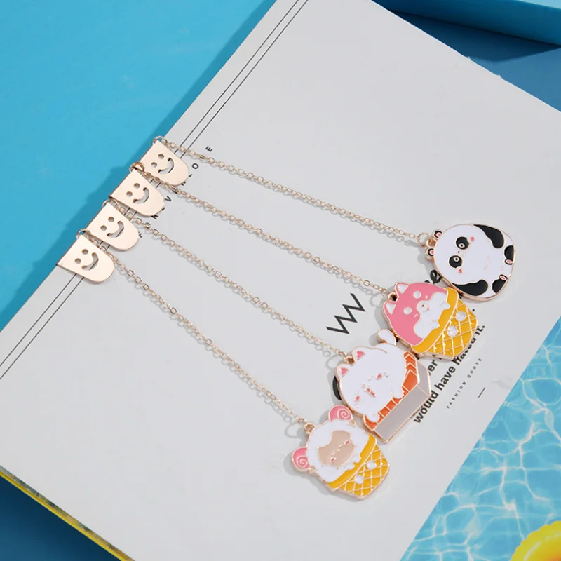 

2pc Kawaii Panda Animal Bookmark Decoration DIY Zinc Alloy Accessories Book Mark Page Folder Office School Supplies Stationery
