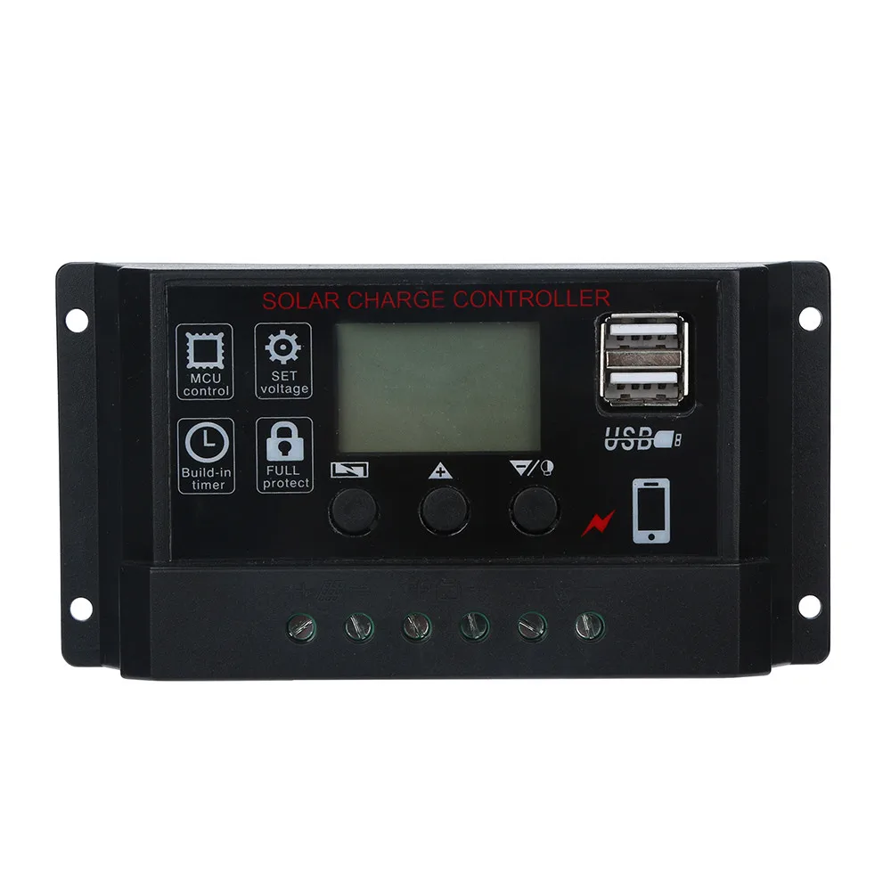 Панели солнечные регулятор заряда аккумулятора USB 50A 12 V-24 V с двойным USB Зарядное устройство встроенный чип защиты от короткого замыкания Protections30