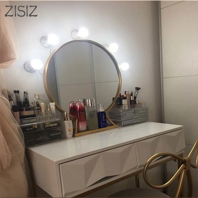 ZISIZ туалетный столик, зеркальный светильник для макияжа, Led Ligh, голливудская зеркальная лампа для макияжа, для ванной комнаты, Lights Makeuping Vanitys, настольный светильник 10 s