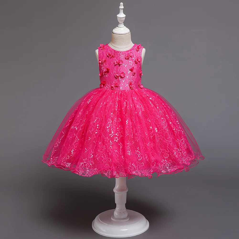 

Kids Holiday Flower Girls Formal Wedding Dresses Knee Length 1 To 6 Year Birthday Children's Party Dress for Girl