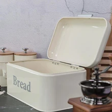 Caja de pan Vintage, armario, caja de bocadillos de hierro, caja de almacenamiento a prueba de polvo con acabado de escritorio, contenedor de almacenamiento, alimentos, estante de cocina, decoración W