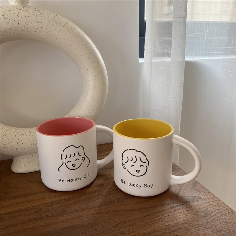 

Кофейная кружка для мальчиков и девочек, 350 мл, белая керамическая кружка для питья чая, чашка для молока воды с кружка для пива с ручкой, подарок на свадьбу, день рождения