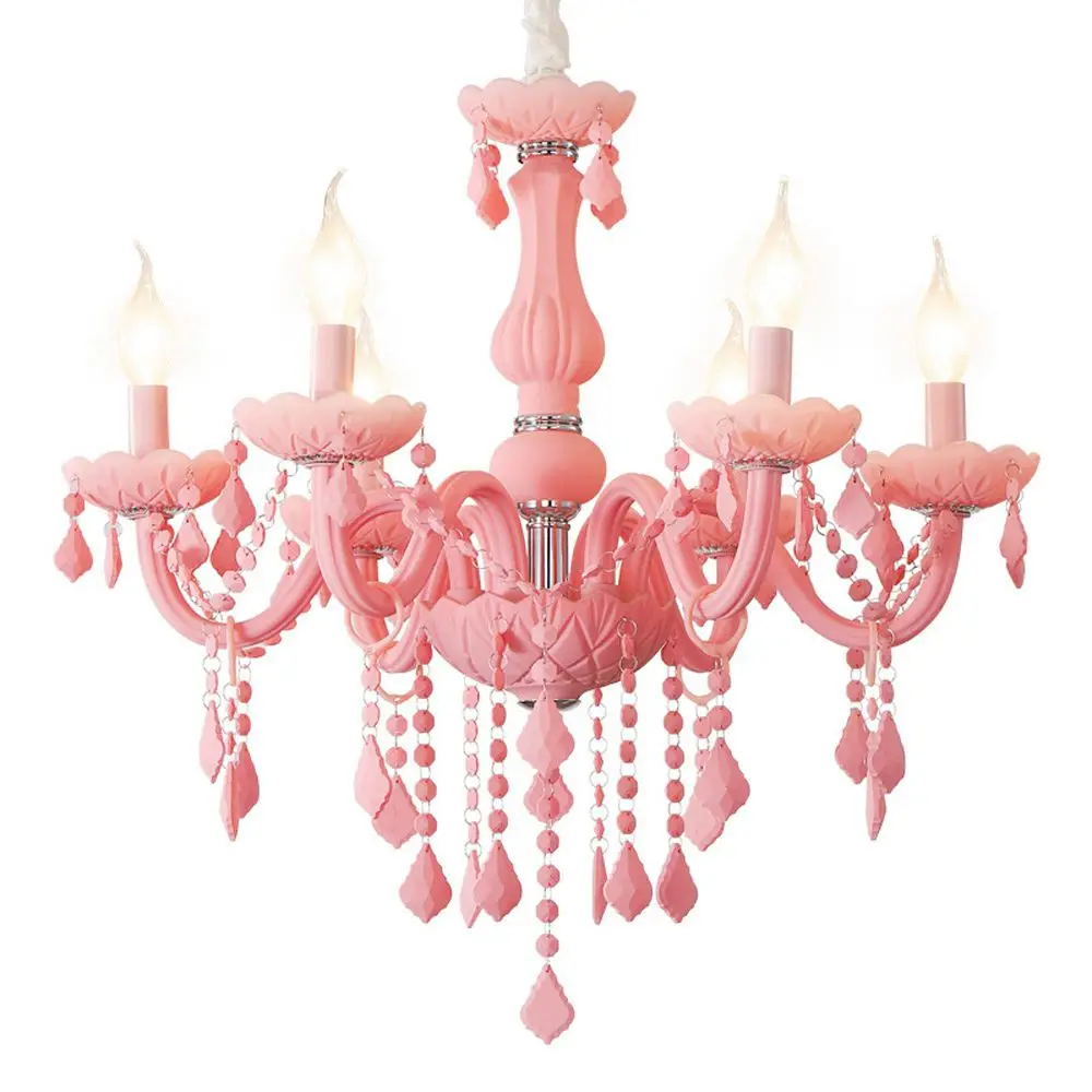 

Modern Dining Room Pink Crystal Chandelier Restaurant Pendant Hanging Lamp Bedroom Living Room Kitchen Bar Counter Pendant lamps