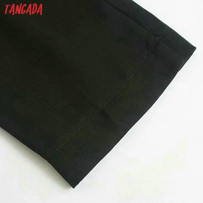 Tangada женский хлопковый льняной Длинный плащ элегантный двубортный длинный плащ ветровка верхняя одежда корейская мода 4M57