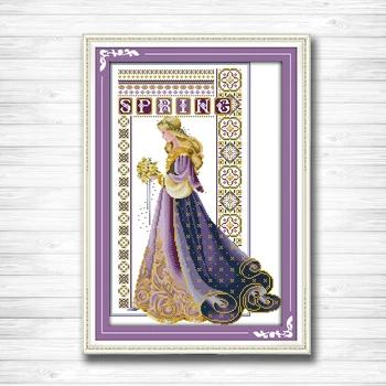 

bride with flowers wedding painting counted printed on canvas DMC 11CT 14CT Chinese Cross Stitch kits embroidery needlework Sets