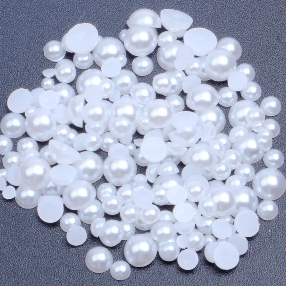 200 5mm Peach Round Flatback Acrylic Pearl Gems Wedding