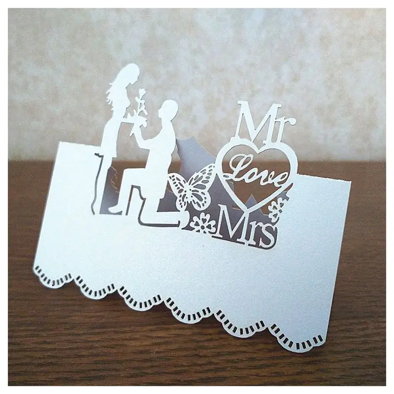 Горячая продажа 50 шт. белый лазерная резка Свадебная вечеринка стол место карты