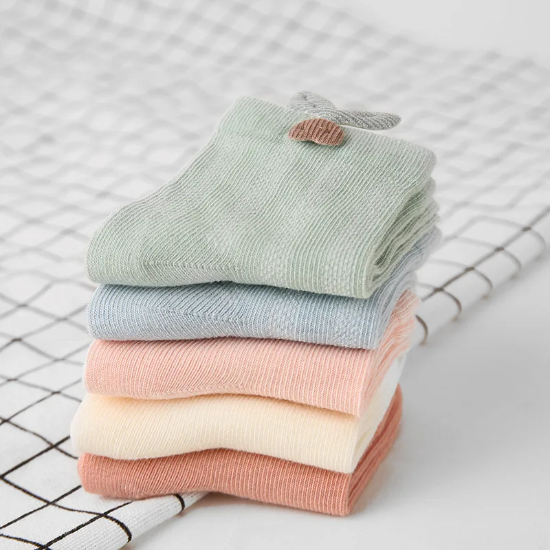 3 пар/лот носки для новорожденных хлопковые детей тонкие однотонные мальчиков и