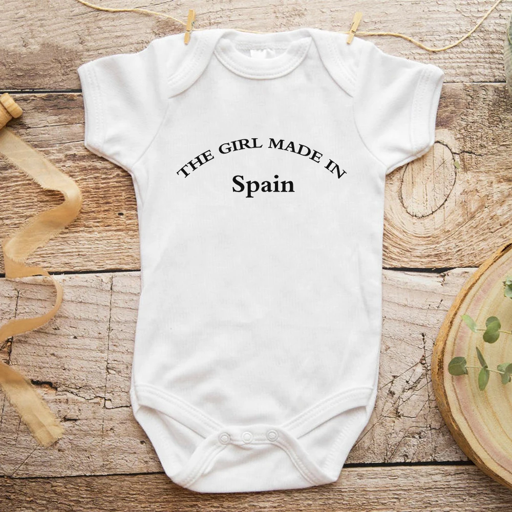 

Summer Hot New Fine Baby Girl Boy Romper THE GIRL MADE IN Spain Letter Print Newborn Ropa Bebe Comfortable Soft Jumpsuits