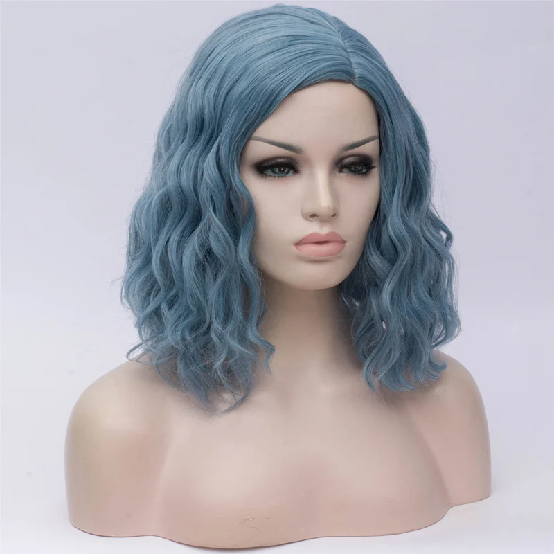 MSI Wigs женские розовые парики Короткие вьющиеся термостойкие 14 дюймов Синтетические волосы зеленый парик для черно-белых женщин косплей боб парики