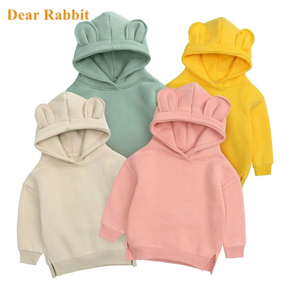 Sudaderas con capucha para bebés y niños, suéter de lana con orejas de oso, ropa Lisa para bebés, otoño|Sudaderas con capucha y - AliExpress