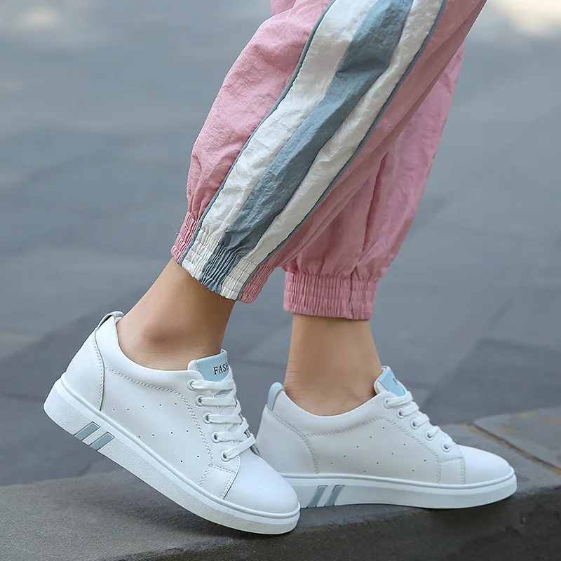 

New Style Spring And Autumn Casual WOMEN'S Genuine Leather Shoes Simple Anti-slip Wear-Resistant Students White Shoes Elevator S