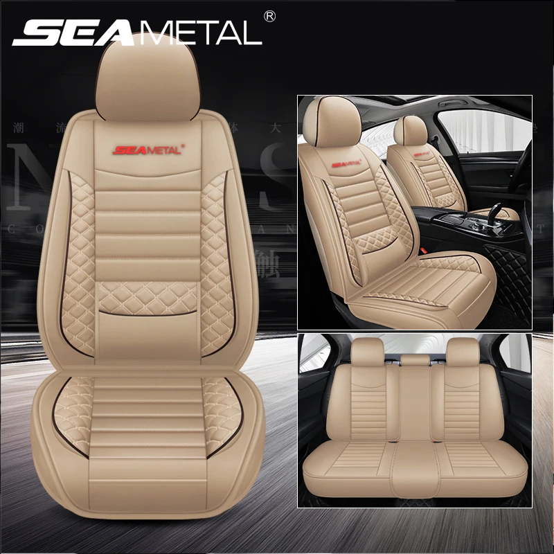 Funda de cuero para el asiento del coche, protector universal para respaldo de asientos trasero y delantero, transpirable, para el interior del tamaño grande - Automóviles motocicletas