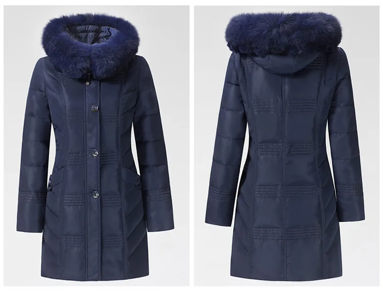 Настоящий продукт, женский зимний пуховик, стиль, повседневный Универсальный пуховик, средней длины, большой размер, толстый пуховик