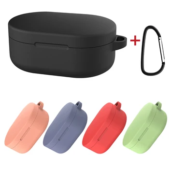 

For Xiaomi Redmi Airdots Case Silicone Cover For Redmi Airdots Air Dots TWS Youth Version Earphone Case With Anti-lost hook