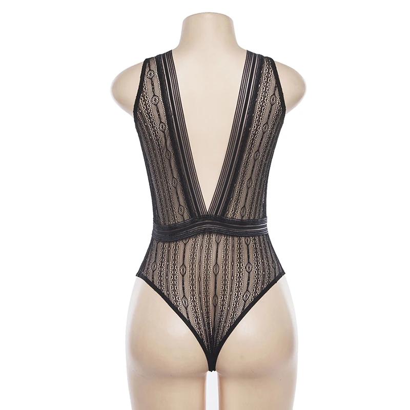 Bodysuits Summer Sexy Bandage Bodycon Rompers Deep V Backless Jumpsuits Black White Sleeveless Playsuits 2019 New Arrivals (12)