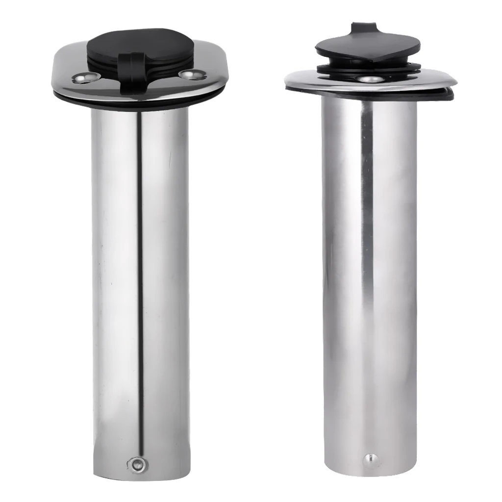 

2pcs Heavy Duty Stainless Steel Boat Fishing Rod Holders with Cap, Flush Mount Rod Pole Bracket, 30 Degree and 90 Degree