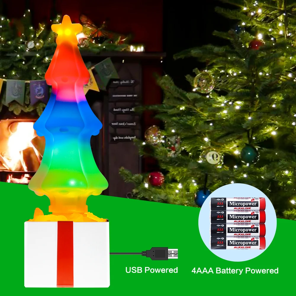 WENNI светодиодный ночник с аккумулятором, 3D светодиодный светильник, Рождественское украшение, USB Подарочный светильник, динамический