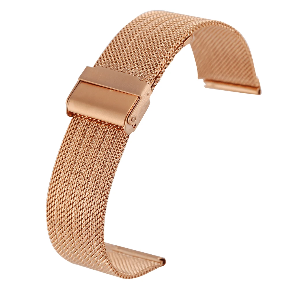 

Mesh Watches Strap 18MM 20MM 22MM 24MM Replacement Watchbands Rose Gold Stainless Steel Bracelet Hook Buckle pasek do zegarka