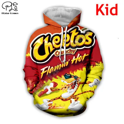 Kids Hoodies Одинаковые комплекты для семьи костюм снэки cheetos 3D Толстовка/Sweathsirt/футболка/застежки-молнии/жилет для мамы, папы и мамы, сына и дочери, единый стиль детские Мужской пуловер - Цвет: Kids Hoodies