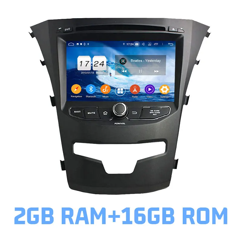 2GB RAM and 16GB ROM DSP ips Android 9,0 4 Гб+ 64 ГБ+ 8 ядерный автомобильный dvd-плеер Мультимедиа gps карта RDS радио wifi Bluetooth 4,2 для SsangYong Korando - Цвет: 2GB RAM and 16GB ROM