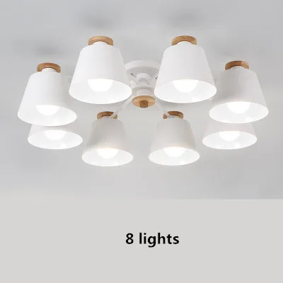 8 lights Chandelier Lighting For Living Room LED Lustre Wooden Hanging Light Ceiling Chandeliers Modern Kitchen Lights - Цвет абажура: 8 lights