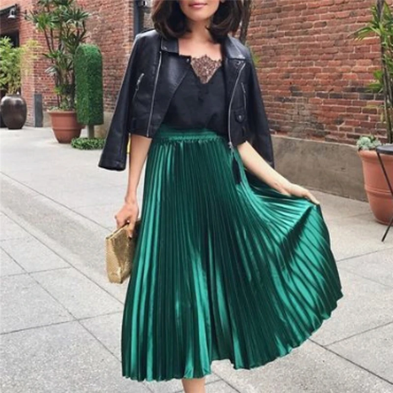 

Fashion Women Lady Girl High Waist Long Pleated Skirt Elegant Evening Party Club OL Ladies jupe femme dames Streetwear