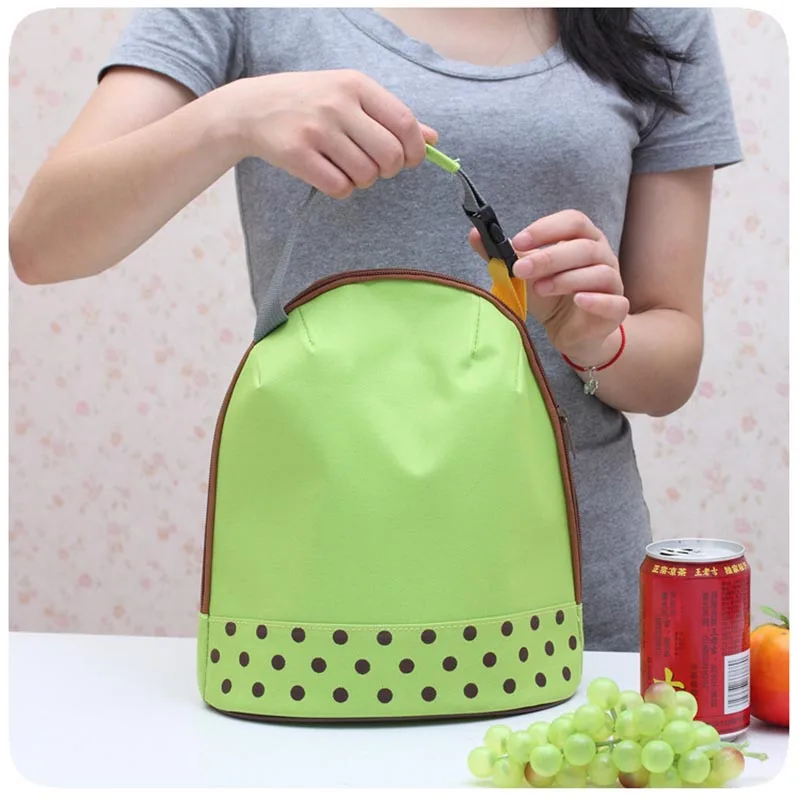 Портативный охладитель сумка-термос холст Термосумка для обедов еда пикника Bento ланч мешки тепловой мешок - Цвет: Зеленый