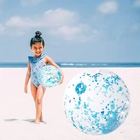Bola de lentejuelas inflable de PVC transparente para niños y adultos, juguete para jugar en el agua, accesorios de fotografía para piscina al aire libre, fiesta de playa