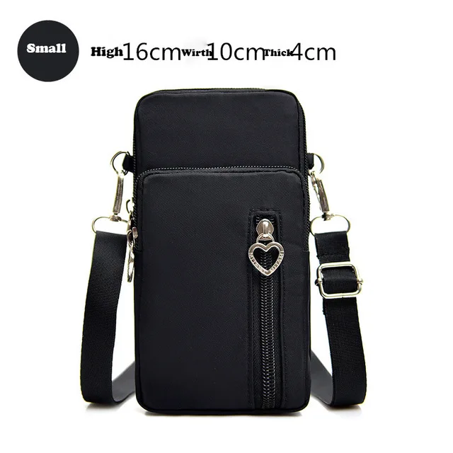Black Small Универсальная сумка-кошелек для iphone 4, 5, 6, 7, 8 Plus, X, Xr, XS, Max, 11 Pro, Max, чехол для телефона, чехол для мобильного телефона, сумка через плечо - Цвет: Black Small