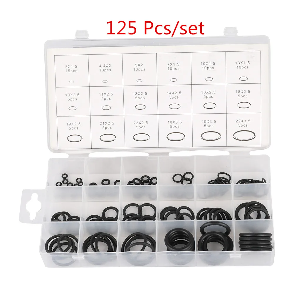 7 Type Multi-size O-Ring Assortment Kit NBR Rubber Gaskets Garden Irrigation Sealing O Rings Connector Washers Black/Green 