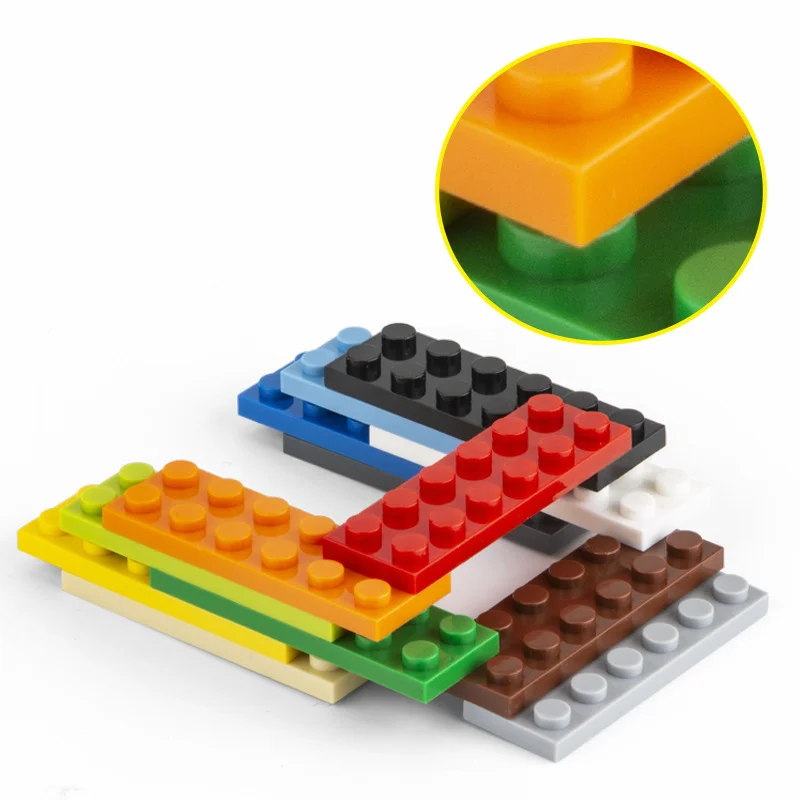 20pcs Bulk Small Particle 3795 MOC Building Block 2x6 Plate Low Brick Flat Accessories Building Block Castle Toys