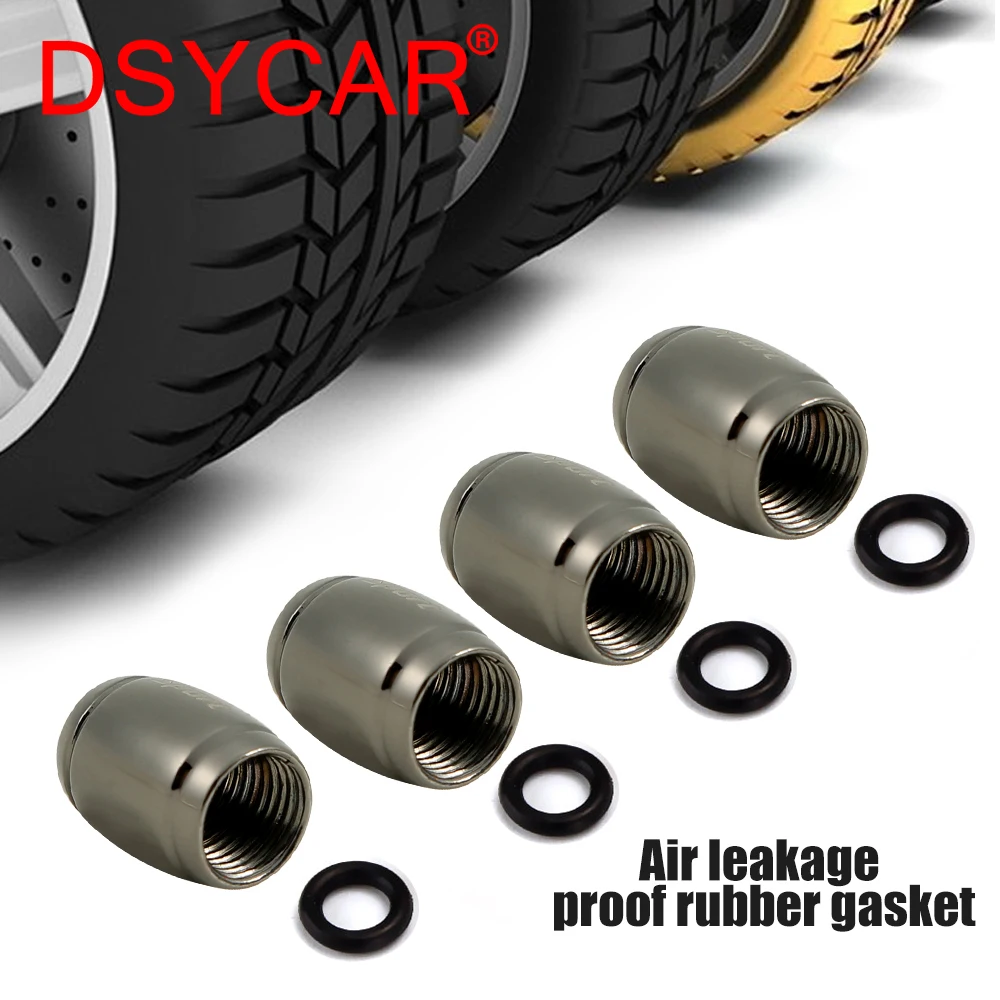 DSYCAR 1Set Fashion Zinc Alloy Anti-theft Sport Car Tire Valve Caps Wheel Tires Tire Stem Air Cap Airtight Cover for Car Styling