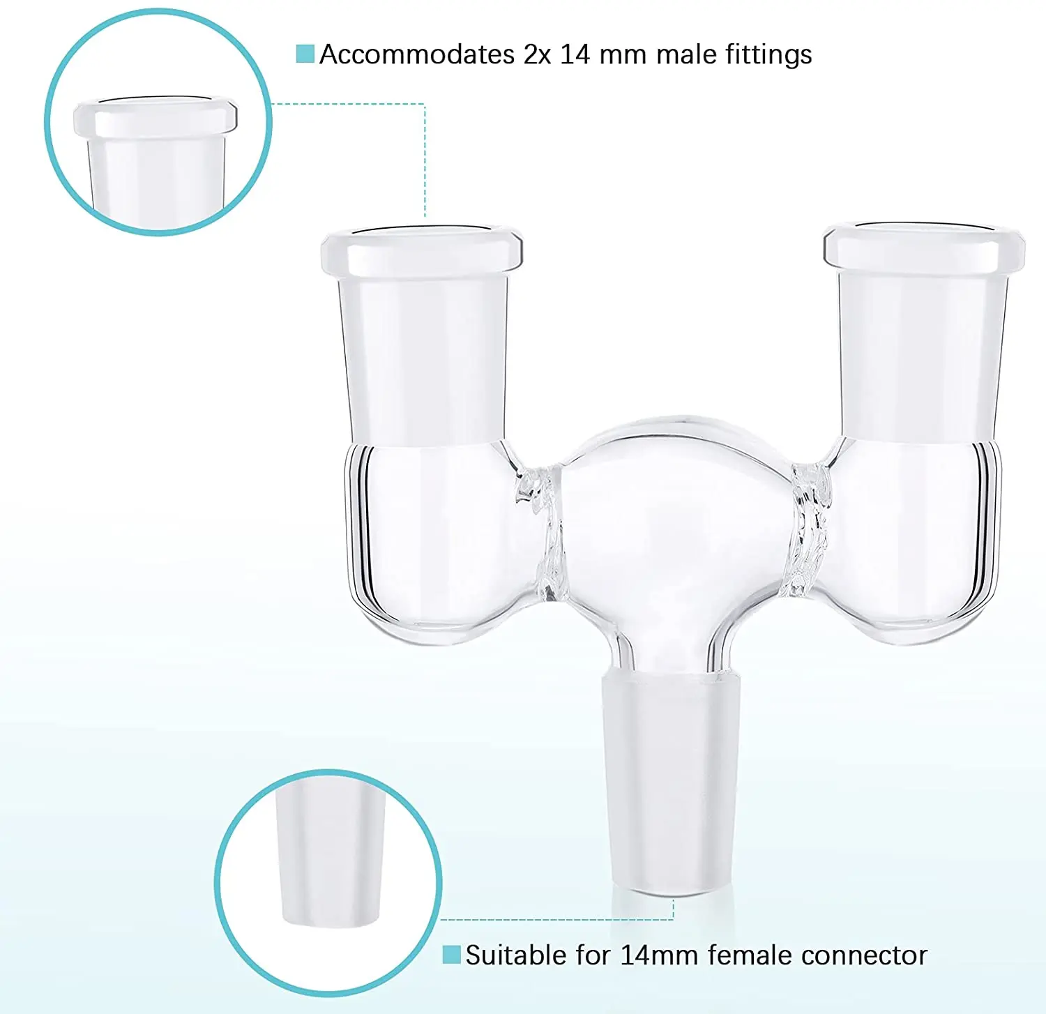 Glass Connecting Adapter 14/18mm Female to 14/18mm Male hookah accessories