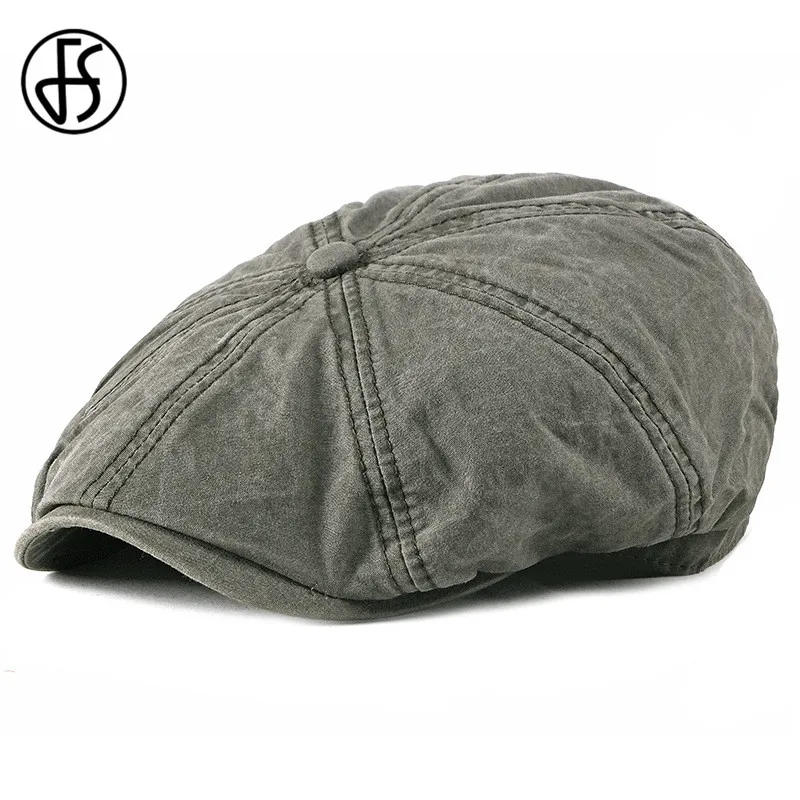 Army Green FS, модная восьмиугольная кепка джентльмена, газетный берет, шапка осень-зима для мужчин, черная, хаки, мужские модели, плоская кепка s - Цвет: Army Green