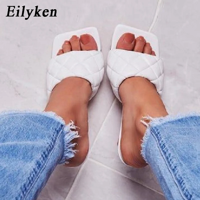 Eilyken/2021 г. Новые летние винтажные женские шлепанцы с квадратным носком