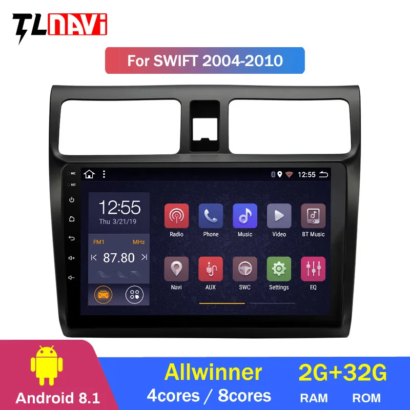 Clearance Ips 2.5d Android 8.1 car dvd gps Multimedia 10.1" For suzuki swift 2005-2010 car radio player navigation head unit 1
