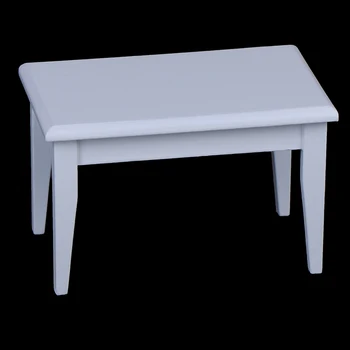 

Kid Toy Miniature Dolls Simulation Toy 1/12 Dollhouse Miniature Furniture White Wooden Table Coffee Table