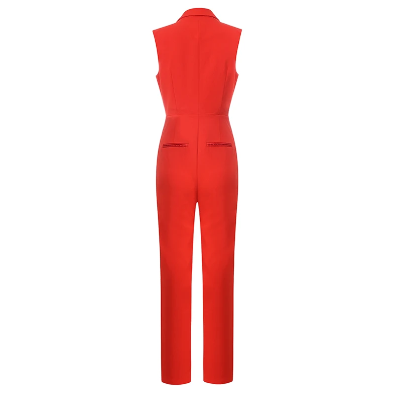 Beateen красные обтягивающие штаны без рукавов Комбинезоны Новые Модные женские сексуальные Клубные дамские комбинезоны в полную длину